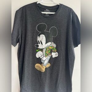 Disney charcoal Mickey Mouse Short Sleeve Tee T Shirt ,X Large soft lightweight